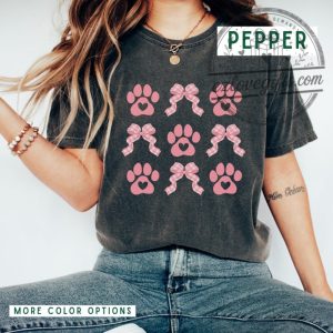 Coquette Paw Print Bow Tee 5 Coquette Paw Print Bow Tee ezlovegifts.com 1