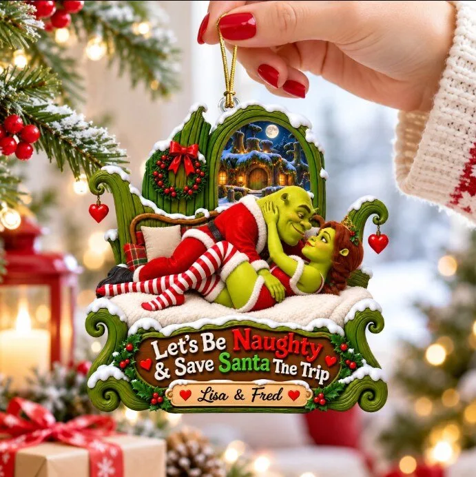 Naughty Little Love Christmas Ornament - Personalized Gifts