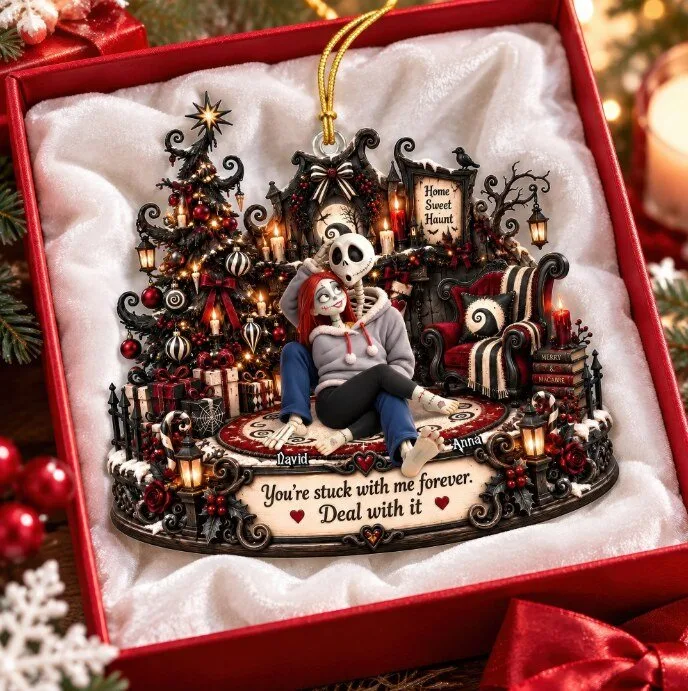 Gothic Couple Christmas Ornament - Personalized Gifts For Couple 10 Gothic Couple Christmas Ornament - Personalized Gifts For Couple