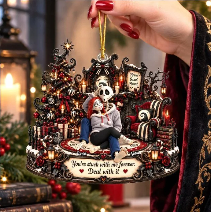 Gothic Couple Christmas Ornament - Personalized Gifts For Couple 11 Gothic Couple Christmas Ornament - Personalized Gifts For Couple