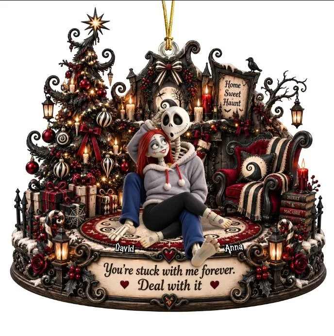 Gothic Couple Christmas Ornament - Personalized Gifts For Couple 13 Gothic Couple Christmas Ornament - Personalized Gifts For Couple