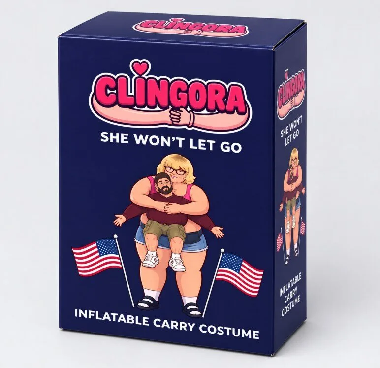 Funny "She Won't Let Go" Clingora Inflatable Carry Costume 12 Funny "She Won