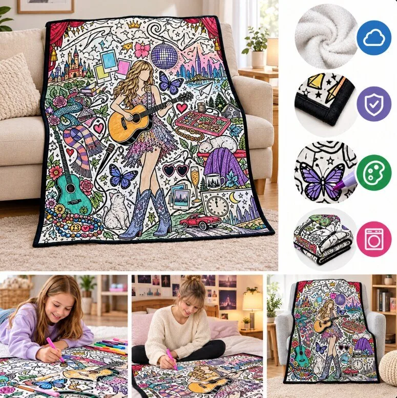 Taylor Swift Coloring Blanket