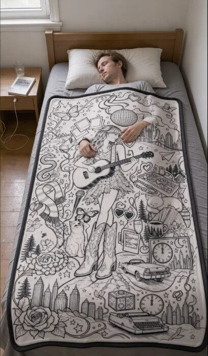 Taylor Swift Coloring Blanket