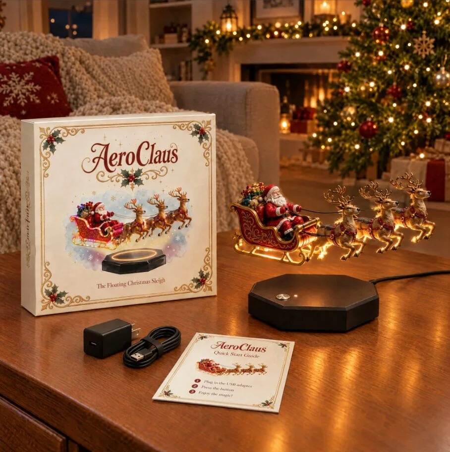 Magnetic Levitation Floating Santa Sleigh| AeroClaus The Floating Christmas Sleigh