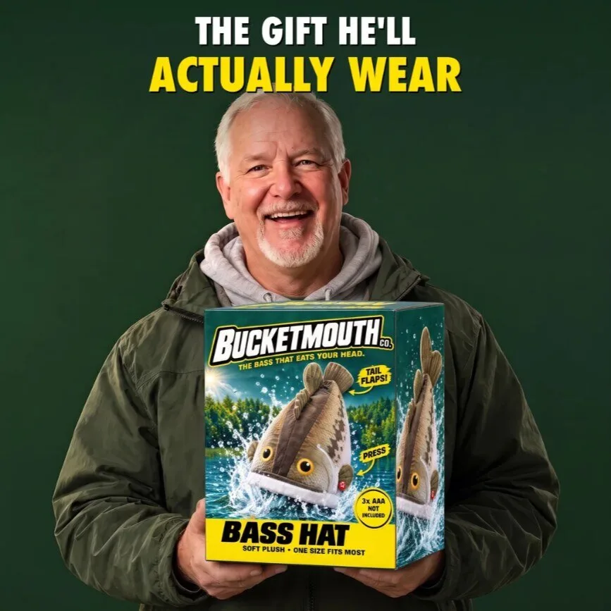 Funny Bucketmouth Bass Hat for Fisher 10 Bucketmouth Bass Hat