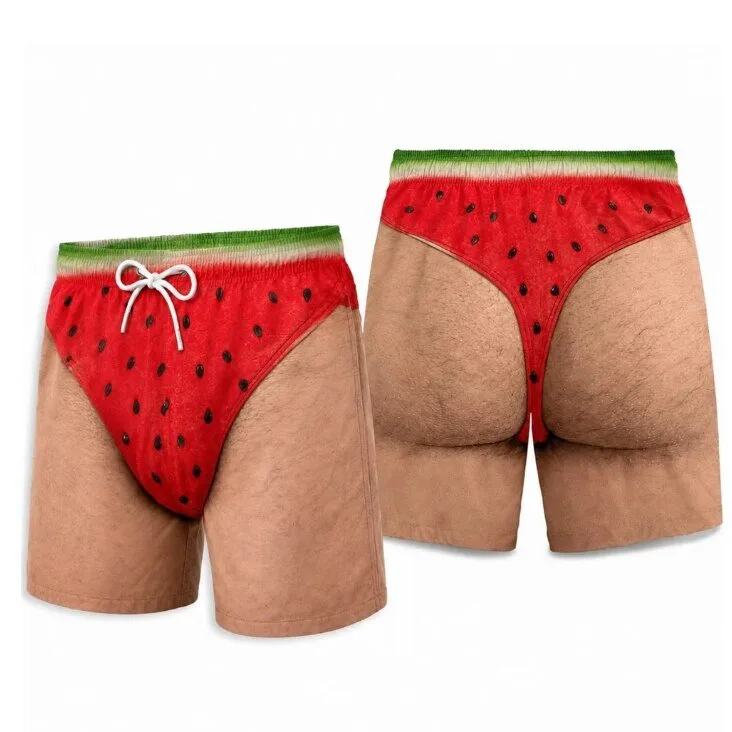 Calções De Banho 3d Engraçados Com Cuecas Falsas 3 Calções De Banho 3d Engraçados Com Cuecas Falsas